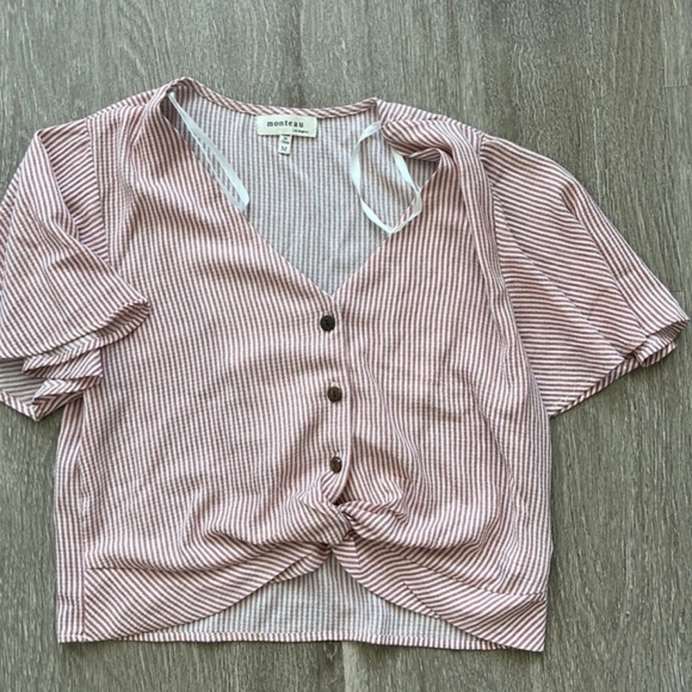 Monteau Never Worn Striped Crop Top